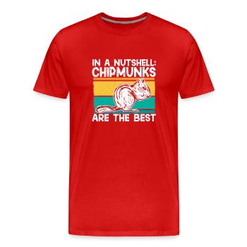 Chipmunk Rodent Gift - Men's Premium Organic T-Shirt - red - Front - Damien (186cm)