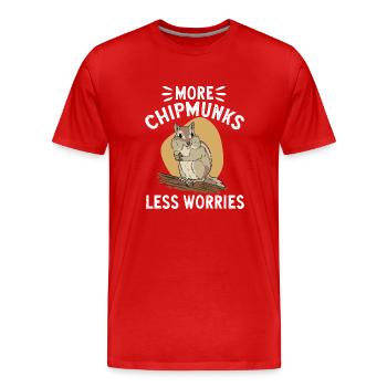 Cadeau de rongeur chipmunk - T-shirt bio Premium Homme - rouge - Devant - Damien (186cm)
