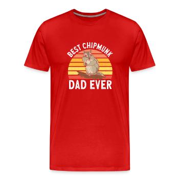 Cadeau de rongeur chipmunk - T-shirt bio Premium Homme - rouge - Devant - Damien (186cm)