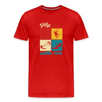 Envolez-vous avec moi. Lifestyle Vintage Design - T-shirt bio Premium Homme - rouge - Devant - Damien (186cm)