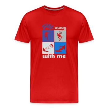 Envolez-vous avec moi. Lifestyle Vintage Design - T-shirt bio Premium Homme - rouge - Devant - Damien (186cm)