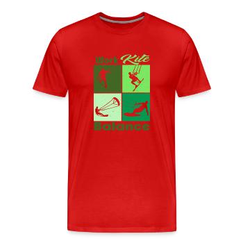 Équilibre du cerf-volant de travail. Style de vie Vintage Design, Travail - T-shirt bio Premium Homme - rouge - Devant - Damien (186cm)