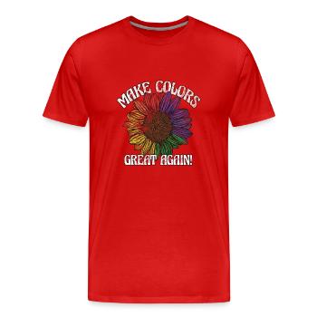 Make Colors Great Again Bunte Welt Hippie Farben - Männer Premium Bio T-Shirt - Rot - Vorne - Damien (186cm)