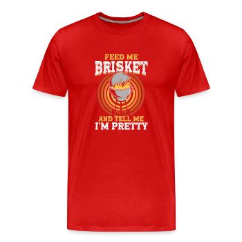 Bbq Grill Amateurs de viande Grill Party Food Bbq - T-shirt bio Premium Homme - rouge - Devant - Damien (186cm)