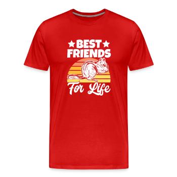 Cadeau de rongeur chipmunk - T-shirt bio Premium Homme - rouge - Devant - Damien (186cm)