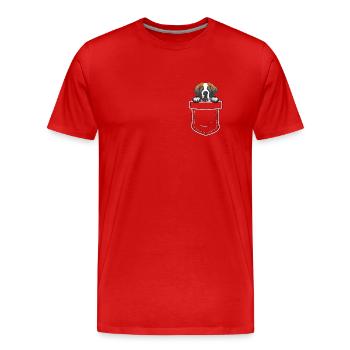 Bernhardiner Geschenk Hunde - Männer Premium Bio T-Shirt - Rot - Vorne - Damien (186cm)