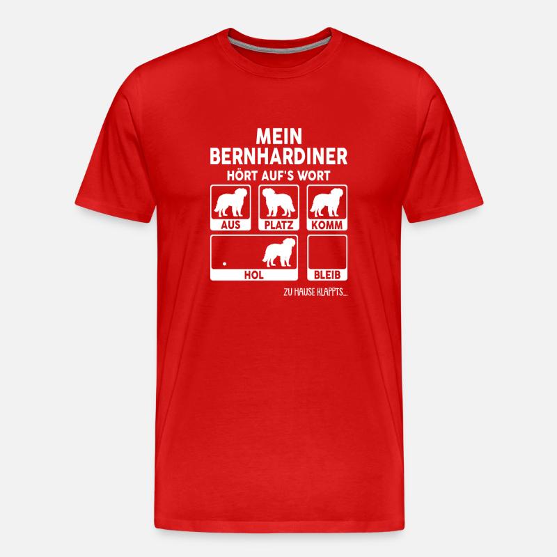 Bernhardiner Geschenk Hunde - Männer Premium Bio T-Shirt - Rot