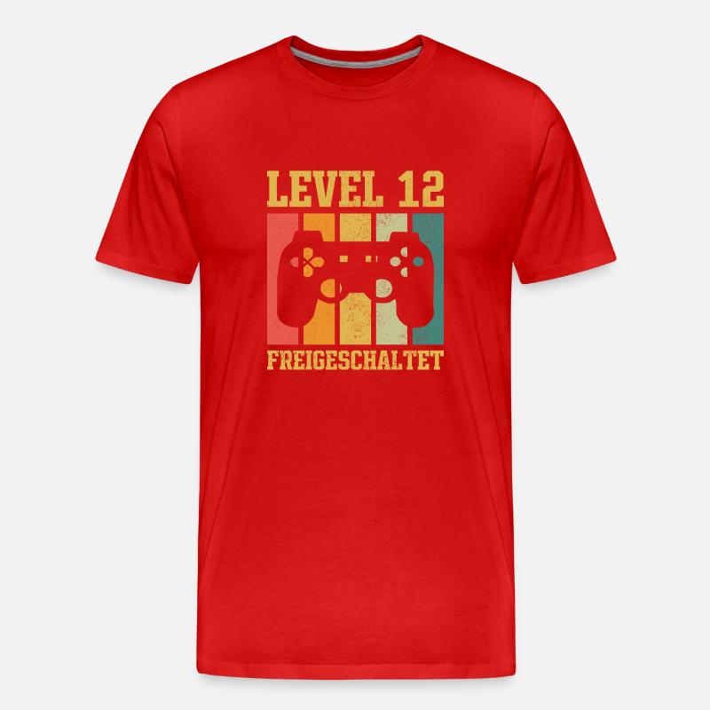 Level 12 freigeschaltet - Männer Premium Bio T-Shirt - Rot