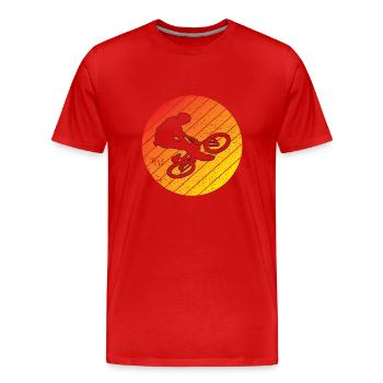 Mountainbike Radeln Fahrrad Radfahren Fahrradtour - Männer Premium Bio T-Shirt - Rot - Vorne - Damien (186cm)