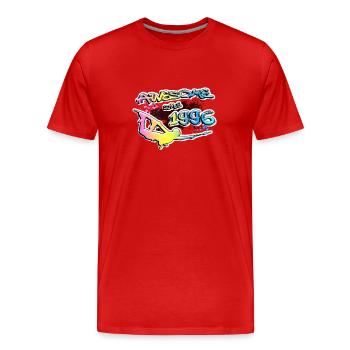 Génial depuis 1996. Style de vie de wakeboard - T-shirt bio Premium Homme - rouge - Devant - Damien (186cm)