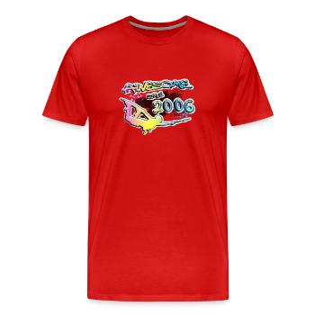 Génial depuis 2006. Style de vie Wakeboard - T-shirt bio Premium Homme - rouge - Devant - Damien (186cm)