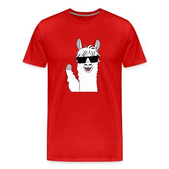 Lama Alpaka, Alpaca Geschenke, lustige Sprüche - Männer Premium Bio T-Shirt - Rot - Vorne - Damien (186cm)