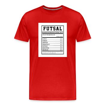 Futsal Information And Nutritional Facts Football - Männer Premium Bio T-Shirt - Rot - Vorne - Damien (186cm)