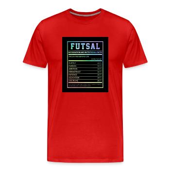 Futsal Information And Nutritional Facts Football - Männer Premium Bio T-Shirt - Rot - Vorne - Damien (186cm)