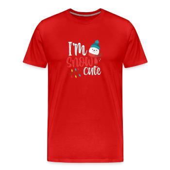 Ich bin Schnee süß - Männer Premium Bio T-Shirt - Rot - Vorne - Damien (186cm)