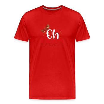 Oh Rentier Rudolf - Männer Premium Bio T-Shirt - Rot - Vorne - Damien (186cm)