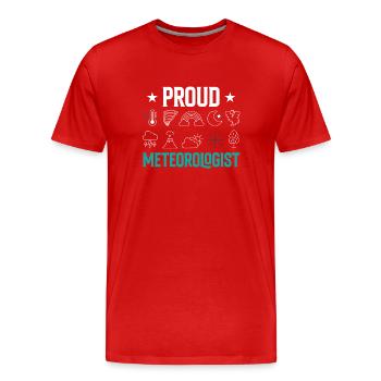 Fier météorologue Météorologie Prévisions météorologiques - T-shirt bio Premium Homme - rouge - Devant - Damien (186cm)