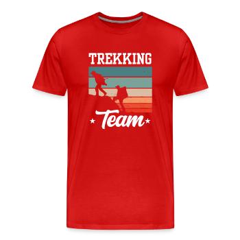 Trekking Team Wanderer Hike Randonnée - T-shirt bio Premium Homme - rouge - Devant - Damien (186cm)