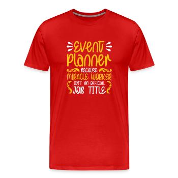 Planificateur d’événements Planificateur de mariage Gestionnaire d’événements - T-shirt bio Premium Homme - rouge - Devant - Damien (186cm)