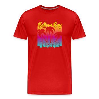 Vintage Bottom Bay Barbados Sunset - Men's Premium Organic T-Shirt - red - Front - Damien (186cm)