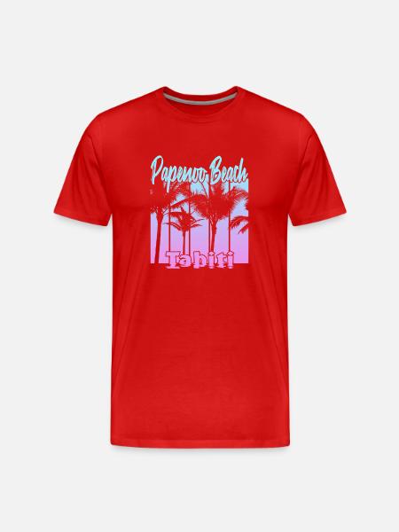Papenoo Beach Tahiti - Men's Premium Organic T-Shirt - red