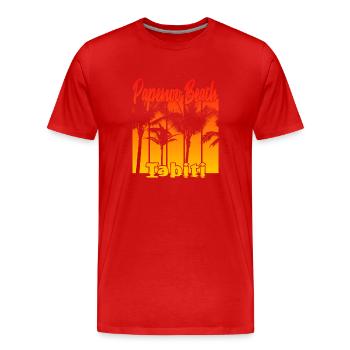 Papenoo Beach Tahiti - T-shirt bio Premium Homme - rouge - Devant - Damien (186cm)