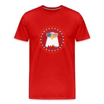 USA American Bald Eagle USA Flag Sunglasses - Männer Premium Bio T-Shirt - Rot - Vorne - Damien (186cm)