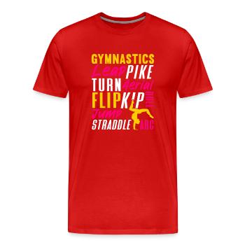 Acrobat Gymnastique Gymnastique Tumbling - T-shirt bio Premium Homme - rouge - Devant - Damien (186cm)