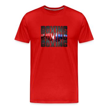 Boxe - T-shirt bio Premium Homme - rouge - Devant - Damien (186cm)