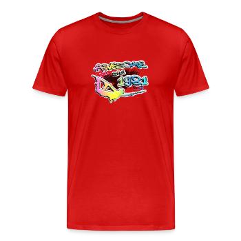 Génial depuis 1981. Style de vie Wakeboard - T-shirt bio Premium Homme - rouge - Devant - Damien (186cm)