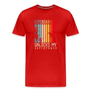 Le kitesurf déverrouille mon style de vie superpuissant - T-shirt bio Premium Homme - rouge - Devant - Damien (186cm)
