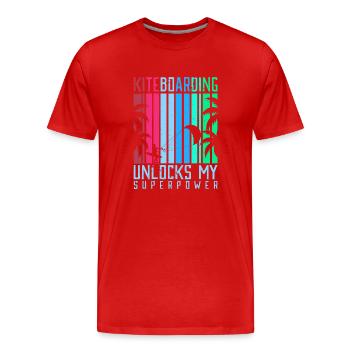 Le kitesurf déverrouille mon style de vie superpuissant - T-shirt bio Premium Homme - rouge - Devant - Damien (186cm)