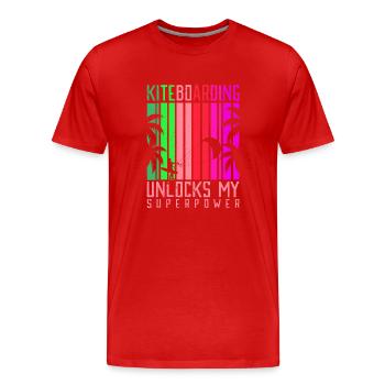 Le kitesurf déverrouille mon style de vie superpuissant - T-shirt bio Premium Homme - rouge - Devant - Damien (186cm)
