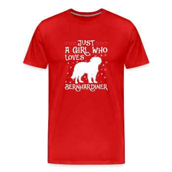 Bernhardiner Geschenk Hunde - Männer Premium Bio T-Shirt - Rot - Vorne - Damien (186cm)