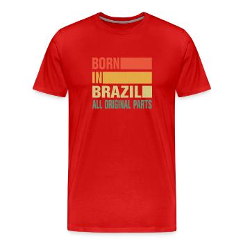 Geboren In Brasilien - Männer Premium Bio T-Shirt - Rot - Vorne - Damien (186cm)