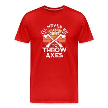 Axe Thrower Axe Throw Axe Gift - Men's Premium Organic T-Shirt - red - Front - Damien (186cm)
