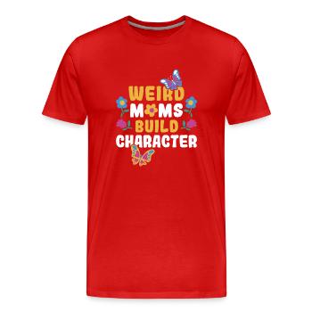 Weird Moms Build Character Flowers Butterfly - Männer Premium Bio T-Shirt - Rot - Vorne - Damien (186cm)