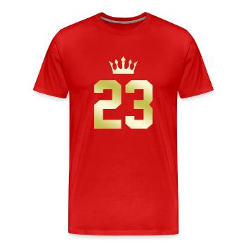23 Number crown - Men's Premium Organic T-Shirt - red - Front - Damien (186cm)