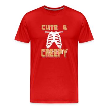 Halloween - Cute & Creepy - Männer Premium Bio T-Shirt - Rot - Vorne - Damien (186cm)