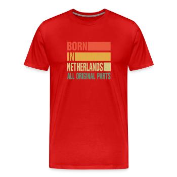 Né aux Pays-Bas - T-shirt bio Premium Homme - rouge - Devant - Damien (186cm)
