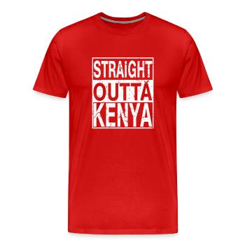 Kenya Straight outta Kenya - T-shirt bio Premium Homme - rouge - Devant - Damien (186cm)