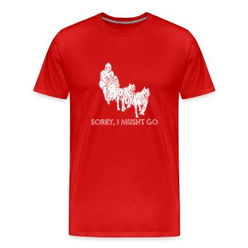 Sled Dog Racing Sled Dogs Gift - Men's Premium Organic T-Shirt - red - Front - Damien (186cm)