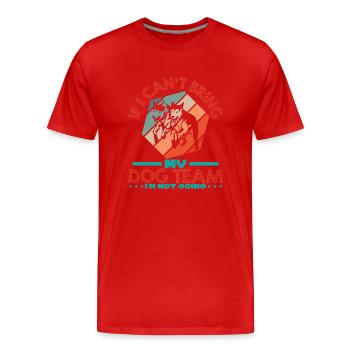 Chien de traîneau Course Sled Dogs Cadeau - T-shirt bio Premium Homme - rouge - Devant - Damien (186cm)