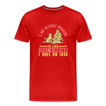 Sled Dog Racing Sled Dogs Gift - Men's Premium Organic T-Shirt - red - Front - Damien (186cm)