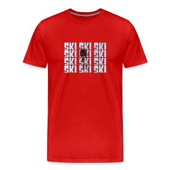 Ski - Men's Premium Organic T-Shirt - red - Front - Damien (186cm)