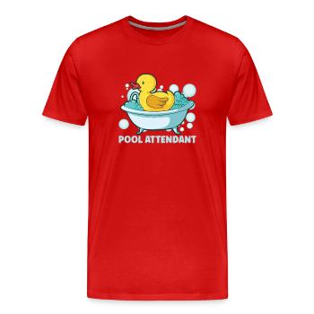 Rubber Duck Ducks Bird Hunt Duck lover Gift Idea - Men's Premium Organic T-Shirt - red - Front - Damien (186cm)