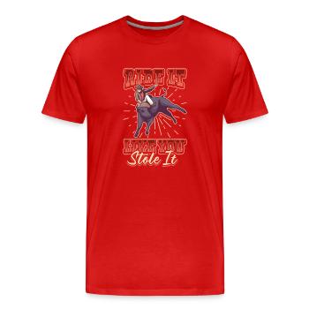 Rodeo Bull Riding Livestock Show Farmer Cattle - T-shirt bio Premium Homme - rouge - Devant - Damien (186cm)