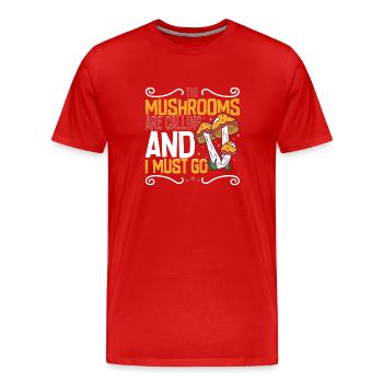 Morels Mushroom Picker Mushroom Farmer Mushroom - Men's Premium Organic T-Shirt - red - Front - Damien (186cm)