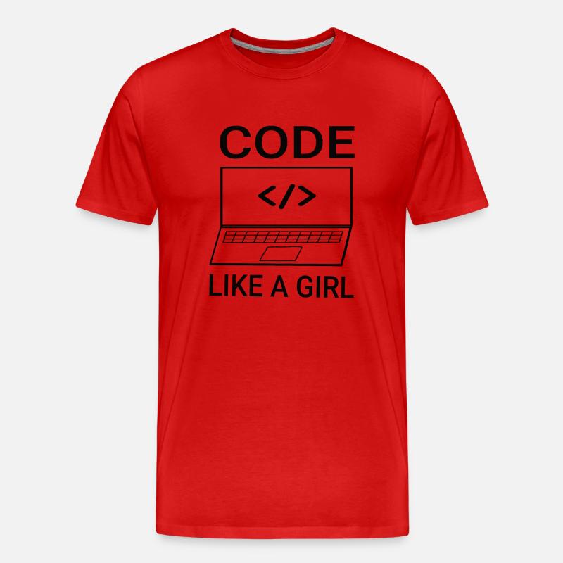 Softwareentwickler Programmierer Frauen Mädchen - Männer Premium Bio T-Shirt - Rot