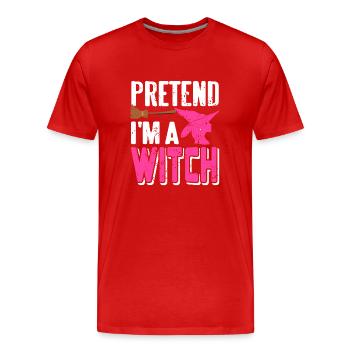 Hexe - Pretend Im a Witch - Men's Premium Organic T-Shirt - red - Front - Damien (186cm)